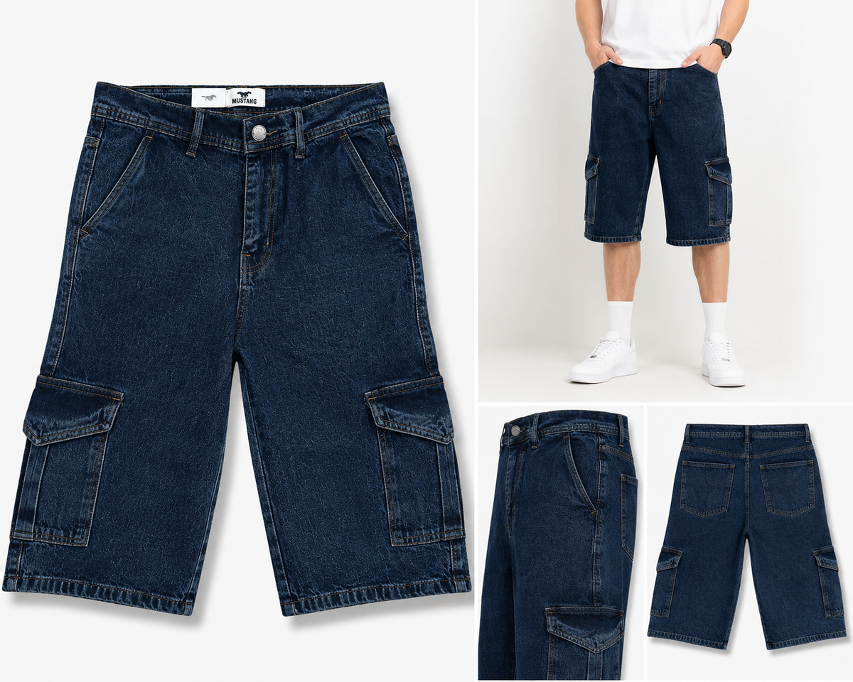 Denim Cargo Shorts – Premium Relaxed Fit Multi-Pocket Casual Jeans Shorts